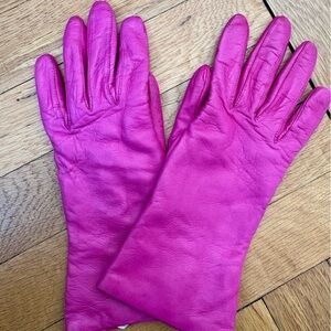 Aris Hot Pink Leather Gloves